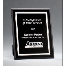 G2886 Medium Black Glass Plaques with Silver Borders
