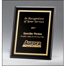G2890 Black Glass Plaques with Gold Borders