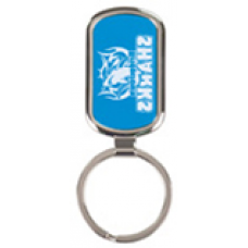 GFT092 - 1 1/8" x 1 7/8" Blue Laserable Rectangle Keychain