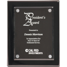 FPA2912 Medium Black Piano Finish Plaque with Floating Clear Acrylic.