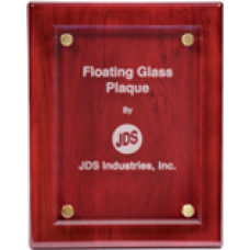 FPG1013 Large Rosewood Piano Finish Plaque with Floating Jade Glass.