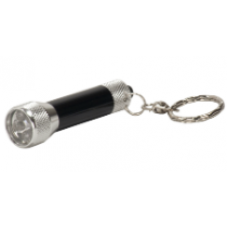 GFT070 - 2 3/4" Black 5-LED Laserable Flashlight with Keychain