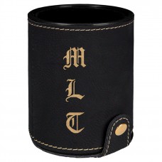GFT1018 - Black/Gold Laserable Leatherette Dice Cup with 5 Dice