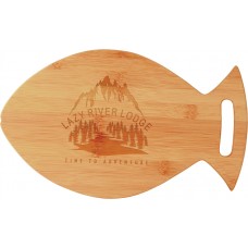 GFT134 - 14" x 8 1/2" Bamboo Fish Shaped Cutting Board