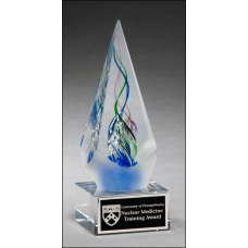 2264 Arrow shaped art glass award with frosted glass accent