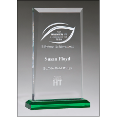 A7101 Small Apex Series Acrylic Award with Green Highlights and Green Base.