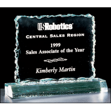 A3253 Small Crushed Ice Series 3/4" thick acrylic award on acrylic base.